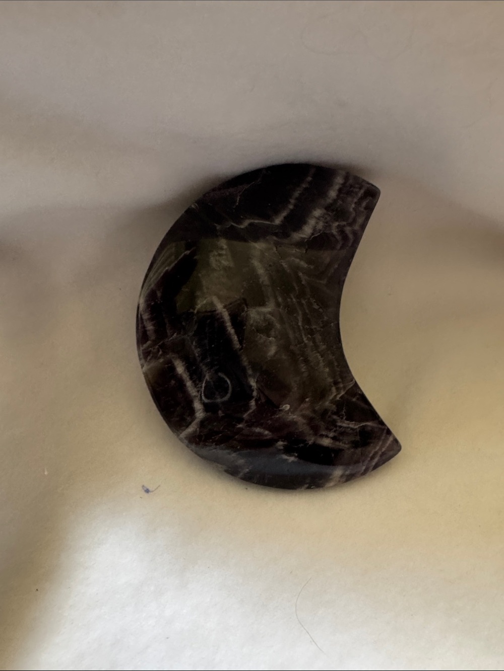 Handcrafted Moon-Shaped Decorative Accent - dream amethyst crystal Finish